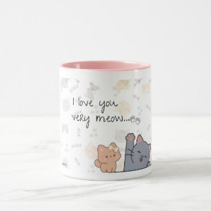 Um caneca A Love You Meow e Kitty para o seu queri
