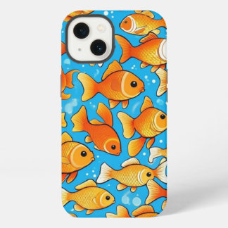um cardume de peixes dourados estão em modo feliz