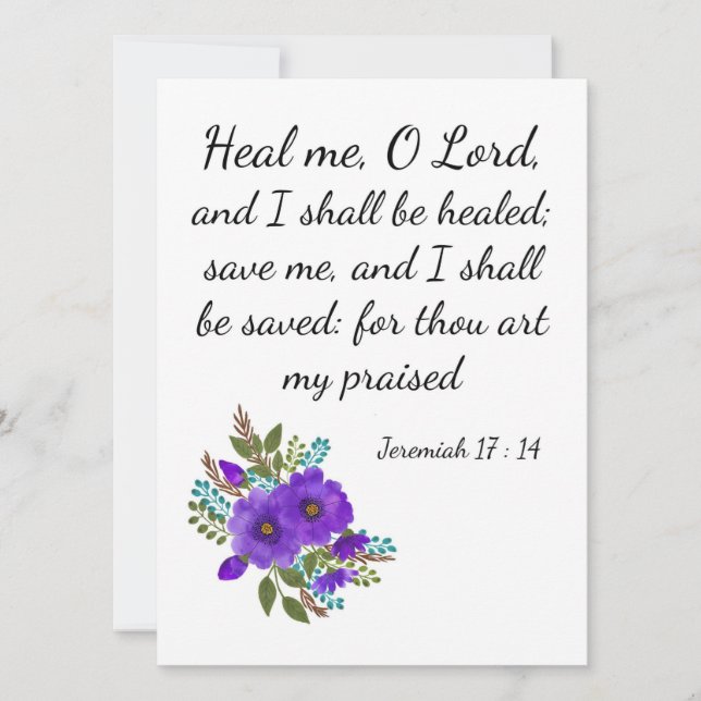 Um cartão bíblico "Fique bem logo" (Frente)