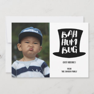 Um Cartão com fotos de Natal Carol Bah Humbug Holi