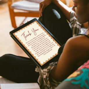 Um cartão de agradecimento de chá de bebê do outon