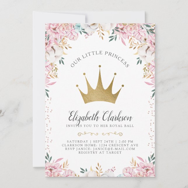 Um Cartão de Aniversário da Princesa (Frente)