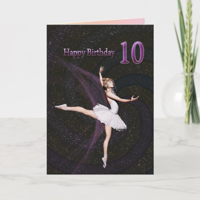 Um cartão de aniversário de bailarina (Frente)