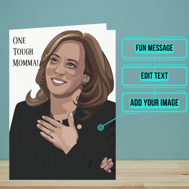 Um cartão de aniversário de uma Momala durona é Ka (Kamala Harris is a symbol of strength for many. )