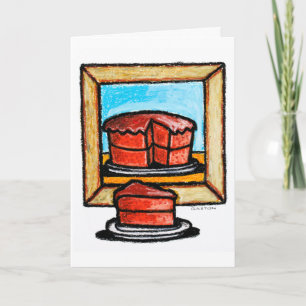 Um cartão de aniversário do pedaço de bolo, art