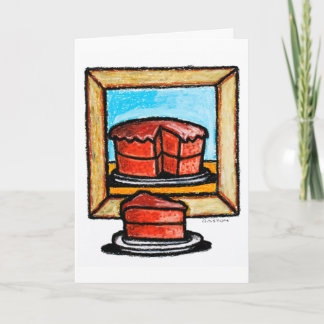 Um cartão de aniversário do pedaço de bolo, arte