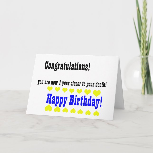 Um cartão de aniversário feliz e engraçado (Frente)