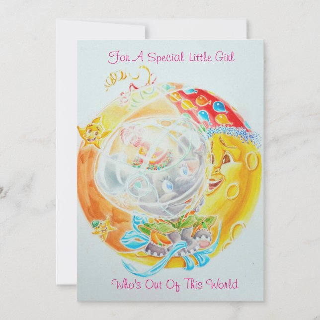 Um cartão de aniversário para meninas (Frente)