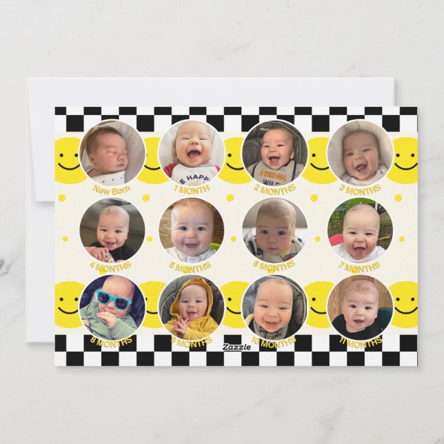 Um Cartão de Convite Fotográfico Feliz (Verso)