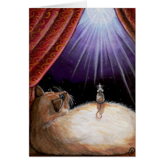 Um cartão de DESEJO do rato do gato da ESTRELA