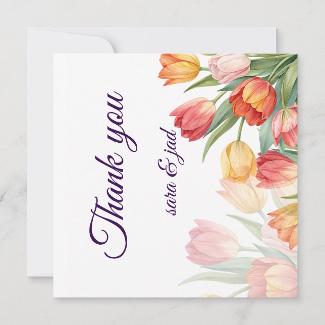 Um cartão de flor de agradecimento (Frente)