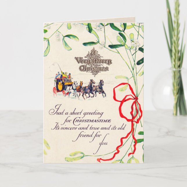 Um cartão de Natal muito feliz com trenó (Frente)