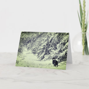 Um cartão de Natal nevado tradicional