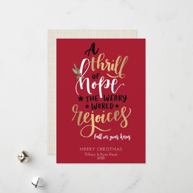 Um Cartão De Natal Plano De Esperança (Frente/Verso In Situ)