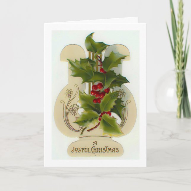 Um cartão de natal vitoriano feliz (Frente)