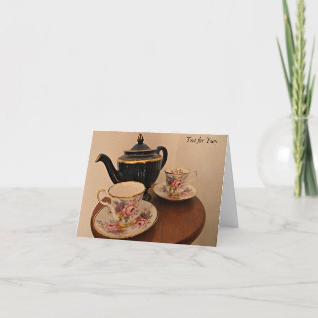 Um cartão de nota "Chá para Dois" (Frente)