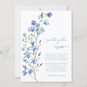 Um Cartão de Proposta Azul De Bridesmaid Da Tripul