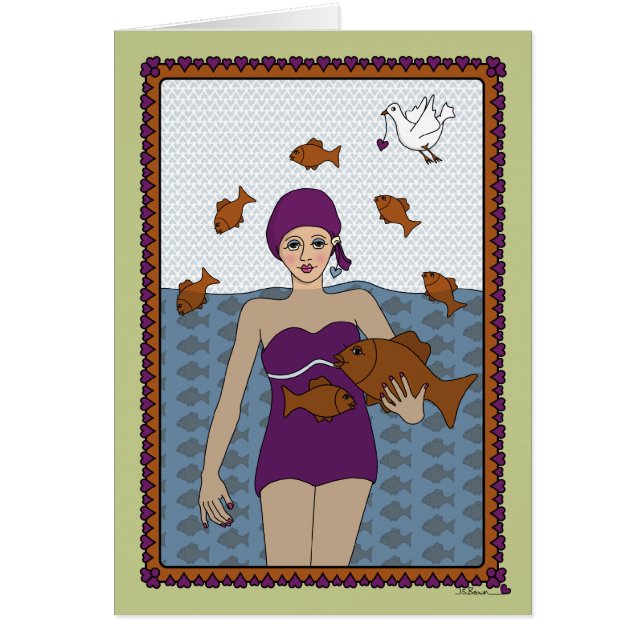 Um Cartão de Saída de Peixe de Água_A_Saudação (Frente)