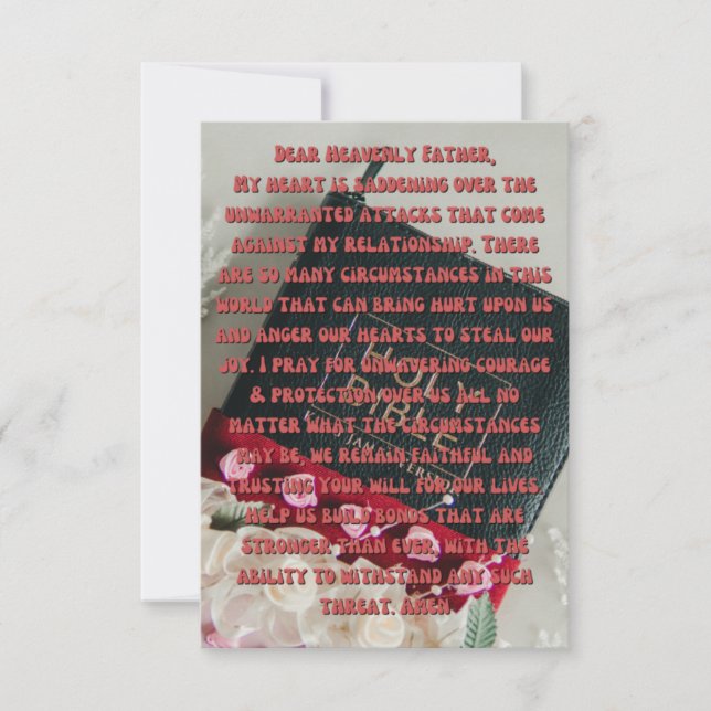 Um Cartão de Saudação Simples de Oração à Vida Diá (Frente)