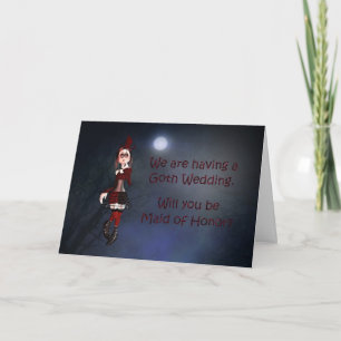 Um cartão de vampiro para um pedido de madrinha de