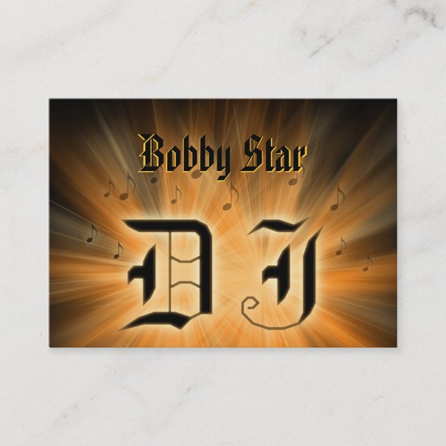 Um cartão de visita alaranjado do ligt do laser do (Frente)