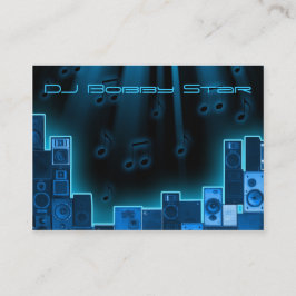 Um cartão de visita azul legal do laser do DJ