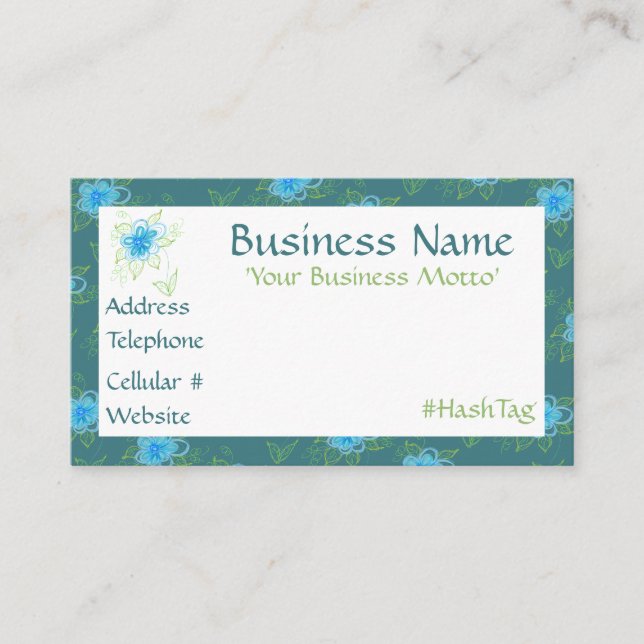 Um Cartão de visita de Designer Flor Feminino (Frente)