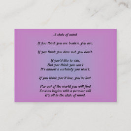 Um cartão de visita do estado de ânimo