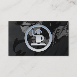 Um cartão de visita legal do ícone do DJ 3d do