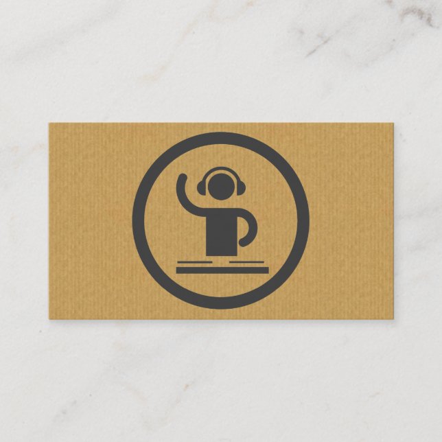 Um cartão de visita legal do ícone do DJ do cartão (Frente)