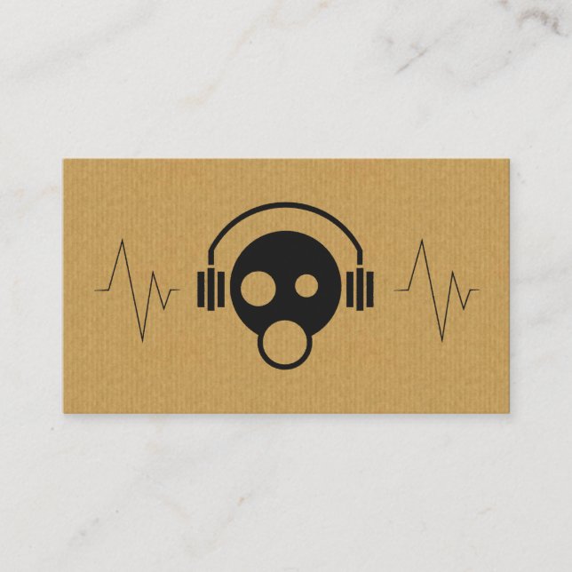 Um cartão de visita legal do ícone do DJ do cartão (Frente)