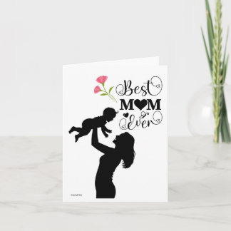 Um cartão do Dia das Mães preto e branco