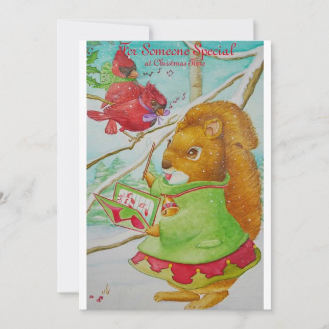 Um cartão especial de Natal para meninas. (Frente)