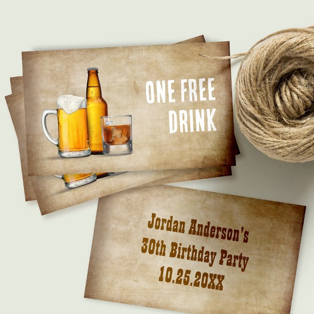 Um Cartão ou Bilhete de Bebida Gratuita (Criador carregado)