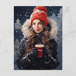 Um Cartão Postal para Amantes do Inverno e Café