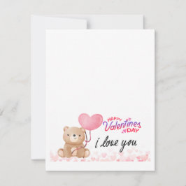 Um cartão temático de valentine de urso de pelúcia