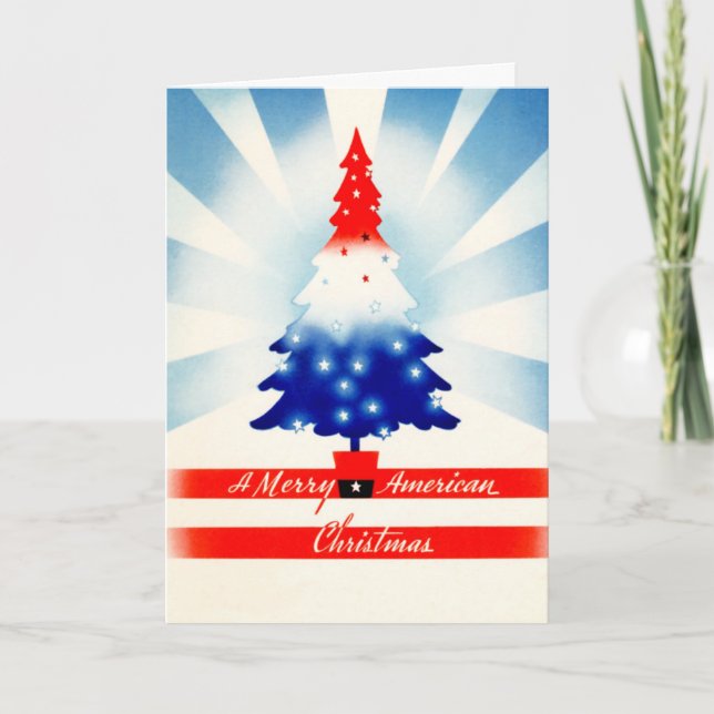 Um Cartão Vintage de Natal Americano (Frente)