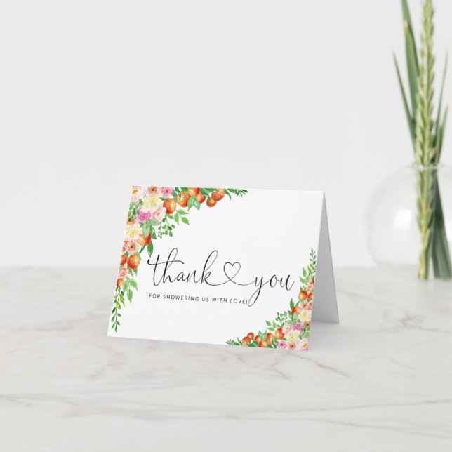 Um Cartões de agradecimentos de chá de fraldas bon (Frente)