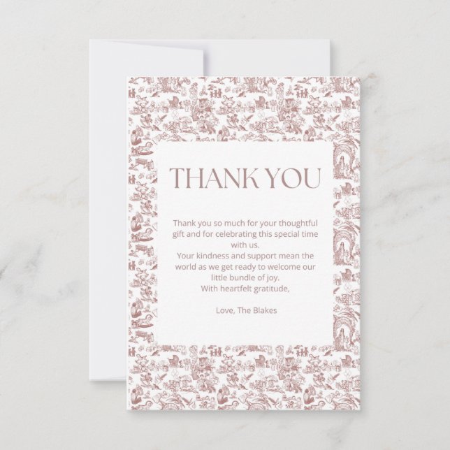 Um Cartões de agradecimentos de Chegada do Querido (Frente)