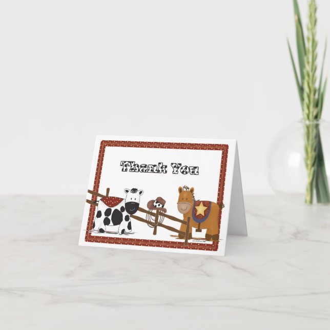 Um Cartões de agradecimentos de Cowboy (Frente)
