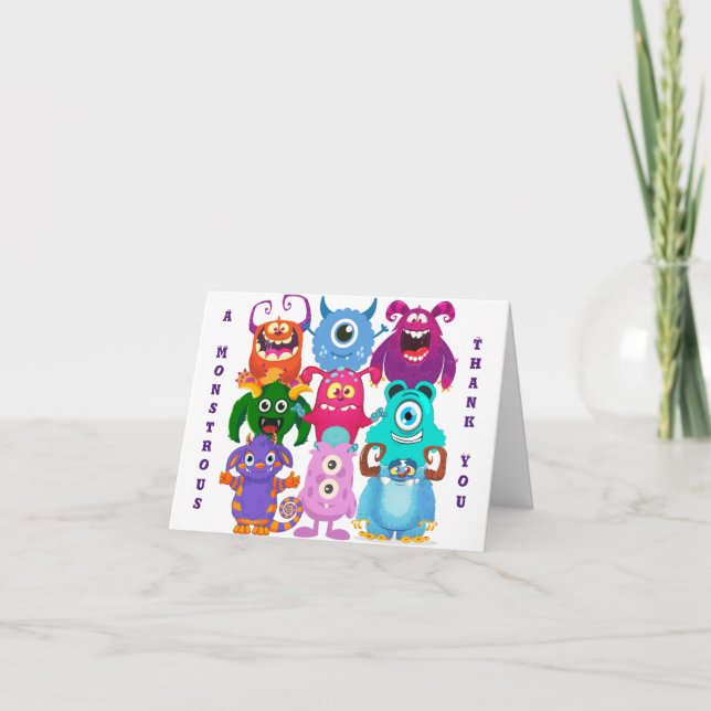 Um Cartões de agradecimentos monstruoso (Frente)
