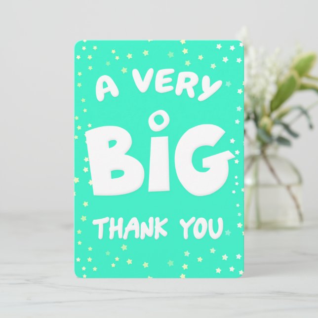 Um Cartões de agradecimentos Muito Grande De Mim (Em pé/Frente)