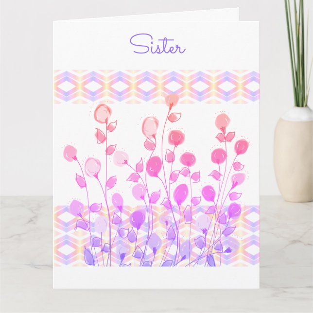 Um Cartões de aniversários Irmã (Frente)