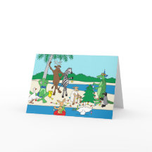 Um Cartões de natal de praia tropical