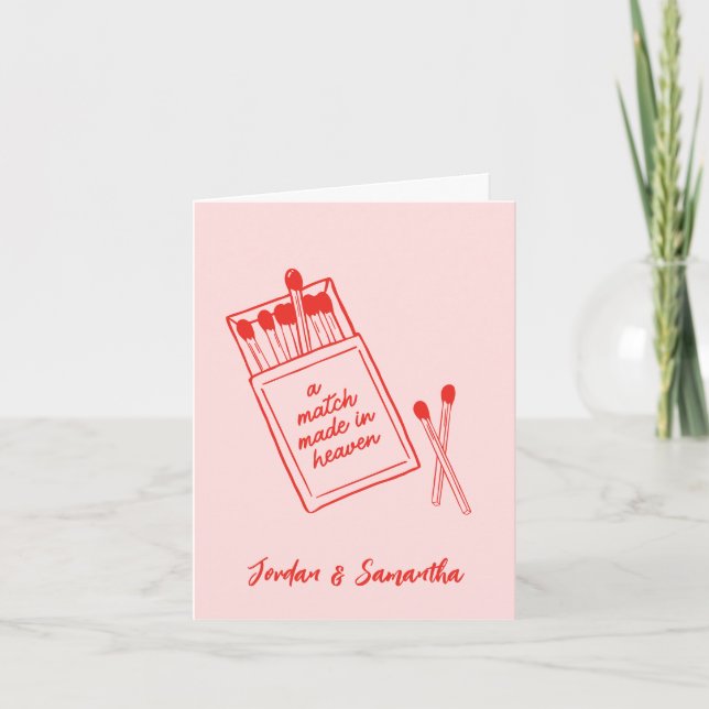 Um Casal Feito no Céu Notas de Agradecimento Dobra (Frente)