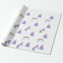 Um castelo de conto de fadas e papel de embrulho d