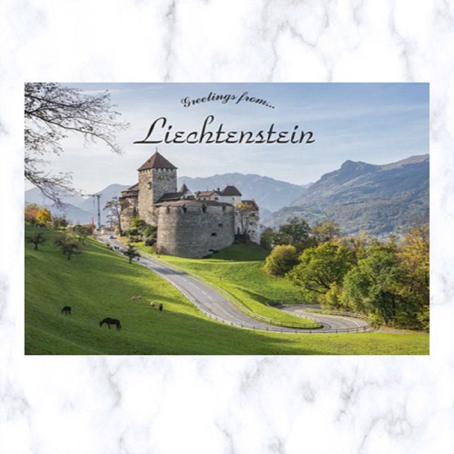 Um Castelo em Vaduz Liechtenstein Cartão Postal (Criador carregado)