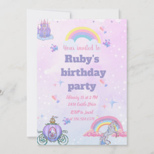 Um castelo Whimsical, conto de fadas e um convite 