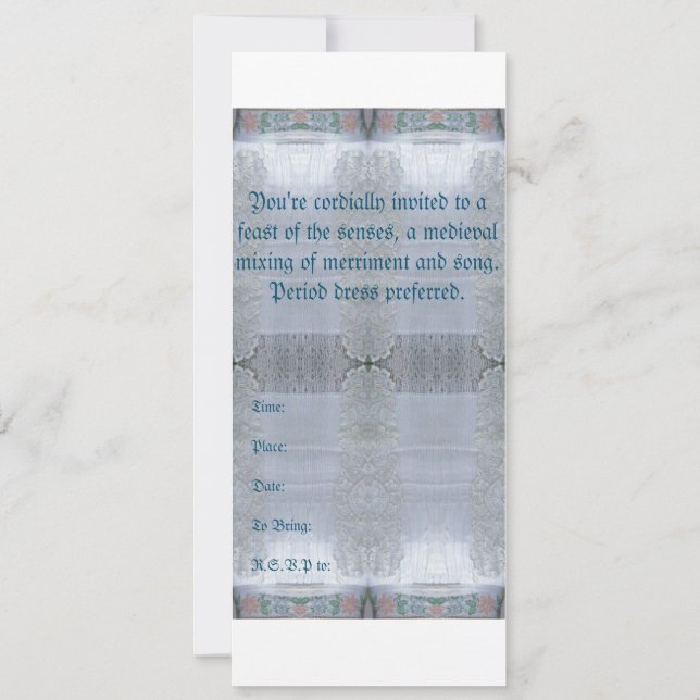 Um Cavaleiro para Lembrar - convites medievais (Verso)