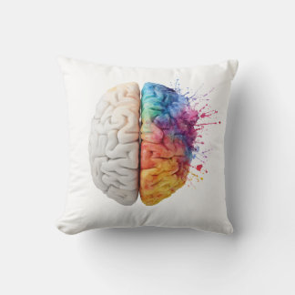 Um cérebro dividido entre os lados, almofada
